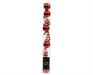 SET PALLINE PENDENTI BABBO NATALE CANDY CANE ROSSI 4 CM 10 PZ