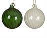 PALLINA DI NATALE VERDE/BIANCA IN VETRO TRASPARENTE 10 CM 1 PZ A