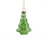 PENDENTE ALBERO DI NATALE IN VETRO VERDE CON STRASS H.8,5X2,8X5,