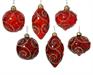 PALLINA IN VETRO TRASPARENTE ROSSA DECORO VORTICI GLITTER 8 CM 1