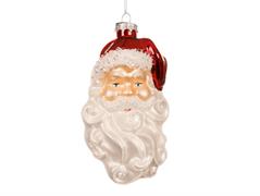 PENDENTE TESTA DI BABBO NATALE IN VETRO H.14,2X6,4X8,1 CM