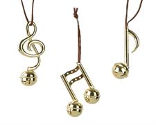 PENDENTE NOTA MUSICALE CON CAMPANELLE ORO H.10X4,5 CM ASSORTITA