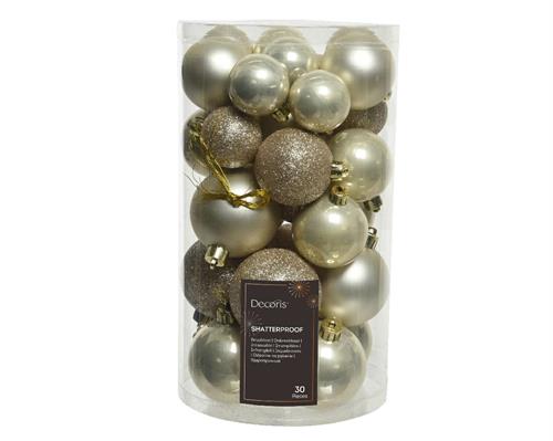 PALLINE PER ALBERO PERLA 30PZ MISURE ASSORTITE