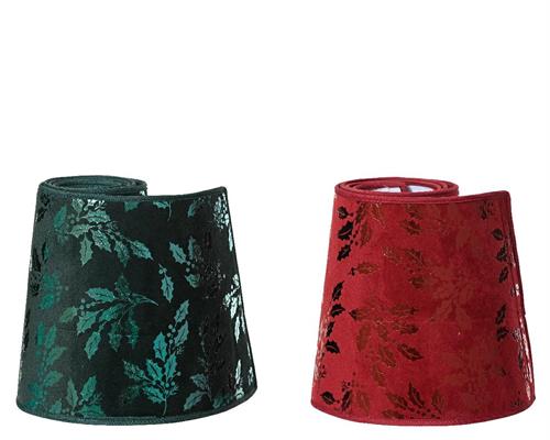 COPRIBASE PER ALBERO VERDE/ROSSO DECORO FOGLIE 56XH.22 CM