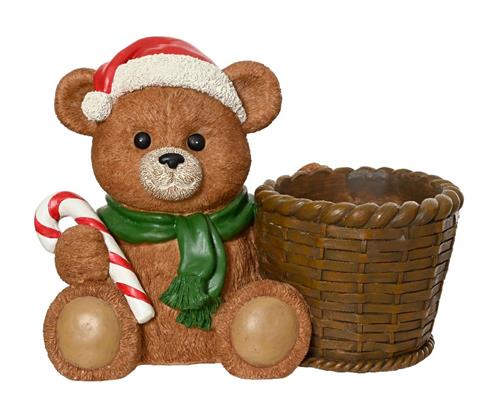 BASE PER ALBERO DI NATALE ORSETTO CON CESTO IN POLIRESINA