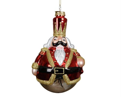 PALLINA DI NATALE SCHIACCIANOCI IN VETRO 15X9 CM