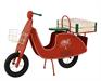 MOTORINO NATALIZIO ROSSO IN FERRO / LEGNO H.75X111X46 CM