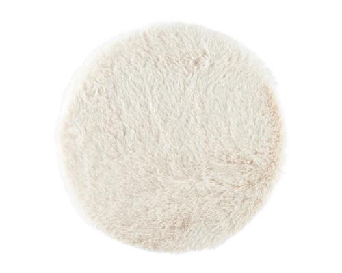 TAPPETO ROTONDO IN PELLICCIA SINTETICA CREMA 38XH.2 CM