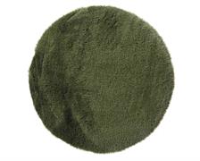 TAPPETO ROTONDO IN PELLICCIA SINTETICA VERDE 38XH.2,5 CM