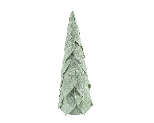 ALBERO DI NATALE DI FOGLIE VERDE GLITTER H.34X11 CM
