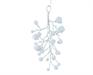 PENDENTE RAMETTO BIANCO IRIDISCENTE CON PALLINE BIANCHE H.30X20X