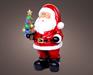 BABBO NATALE IN POLIRESINA CON ALBERO LED MULTICOLOR H.63X34X42C