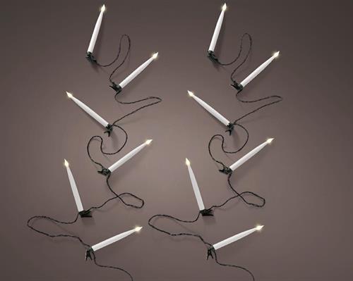 LUCI DI NATALE A CANDELA 20 LED BIANCO CALDO 9,5 MT