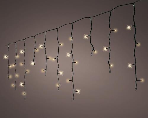 LUCI DI NATALE A TENDA 490 LED ORO CHIARO 20 MT CAVO NERO 8 GIOC