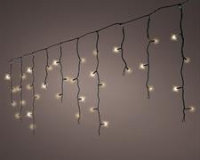 LUCI DI NATALE A TENDA 490 LED ORO CHIARO 20 MT CAVO NERO 8 GIOC