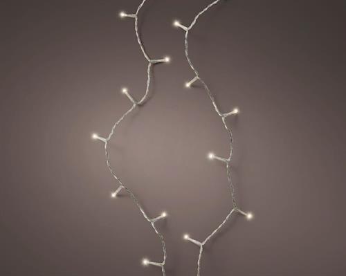 LUCI DI NATALE 48 LED BIANCO CALDO CAVO TRASP. 3,5 MT A BATTERIE