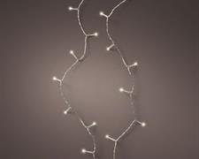 LUCI DI NATALE 192 LED BIANCO CALDO CAVO TRASP. 14,3 MT A BATTER