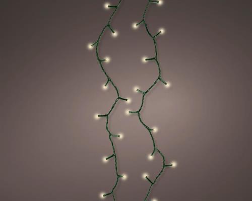 LUCI DI NATALE 192 LED BIANCO CALDO CAVO VERDE 14,3 MT A BATTERI
