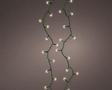 LUCI DI NATALE 192 LED BIANCO CALDO CAVO VERDE 14,3 MT A BATTERI