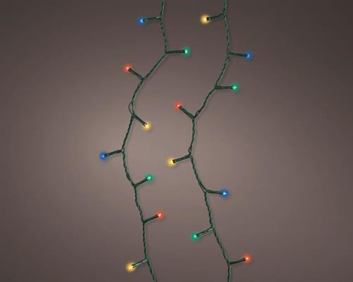 LUCI DI NATALE 192 LED MULTICOLOR CAVO VERDE 14,3 MT A BATTERIE