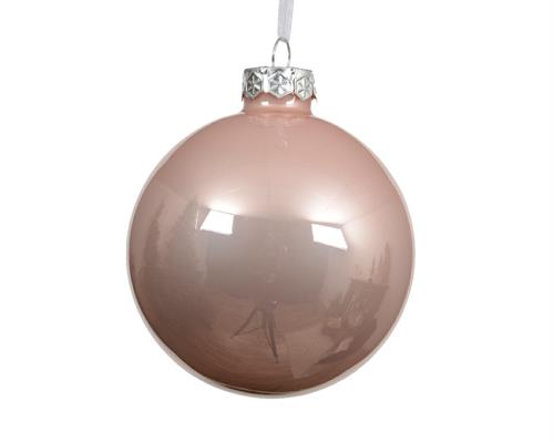 PALLINA DI NATALE IN VETRO ROSA CIPRIA LUCIDO 15 CM