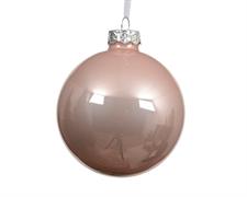 PALLINA DI NATALE IN VETRO ROSA CIPRIA LUCIDO 15 CM