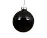 PALLINA DI NATALE IN VETRO NERO LUCIDO 15 CM