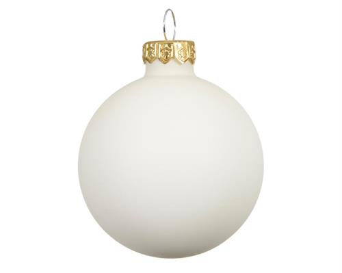 PALLINA DI NATALE IN VETRO BIANCO LANA OPACO 15 CM