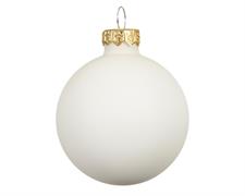 PALLINA DI NATALE IN VETRO BIANCO LANA OPACO 15 CM