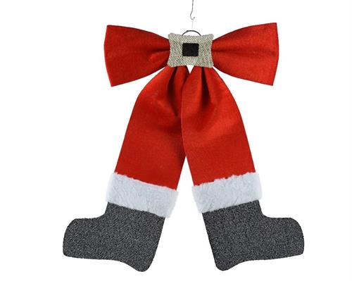 FIOCCO NATALIZIO IN POLIESTERE GAMBE BABBO NATALE 70X49 CM