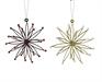 PENDENTE FIOCCO DI NEVE GLITTER ORO/MARRONE CON PERLINE 1 PZ 17C
