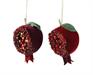 PENDENTE MELOGANO ROSSO IN VELLUTO CON PERLINE 13X6X9CM ASSORTIT