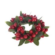 GIROCANDELA CON BACCHE ROSSE 7 CM