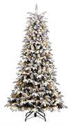 ALBERO DI NATALE INNEVATO 210 CM PARCO LUMINOSO 3200 LED CALDO