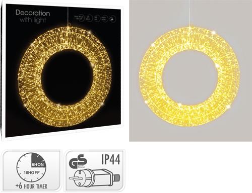 CORONA DI NATALE 960 LED BIANCO CALDO Ø 38 CM
