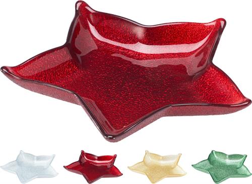 PIATTO VETRO STELLA 21 CM 1 COLORE ASSORTITO