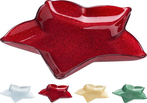 PIATTO VETRO STELLA 30 CM 1 COLORE ASSORTITO