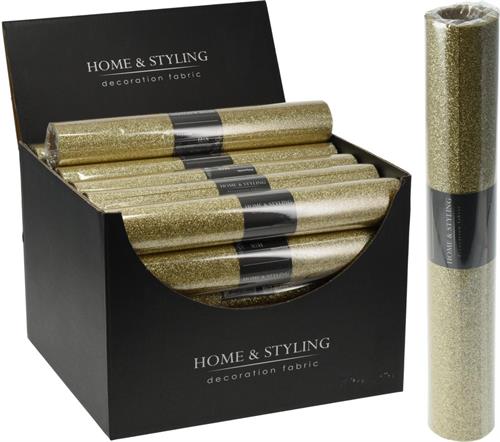 ROTOLO ORGANZA CHAMPAGNE GLITTER 28X250 CM
