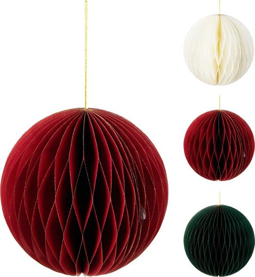 SFERA IN CARTA NIDO D'APE CON GLITTER 25 CM ASSORTITA