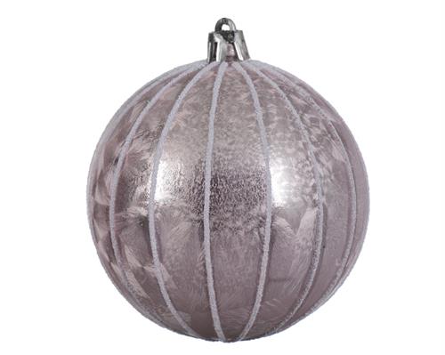 PALLINA DI NATALE ROSA DECORATA 8 CM