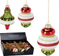 PENDENTE NATALIZIO IN VETRO 12CM ASSORTITO