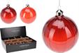 PALLINA DI NATALE IN VETRO TRASPARENTE ROSSO 10 CM 1 PZ ASSORT
