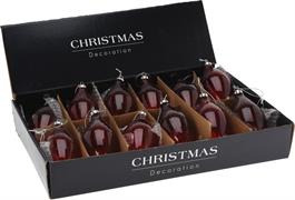 PENDENTE NATALIZIO GOCCIA IN VETRO BORDEAUX TRASPARENTE 12CM ASS