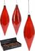 PENDENTE NATALIZIO GOCCIA IN VETRO ROSSA 21 CM ASSORTITO
