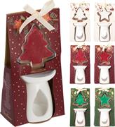 BRUCIA ESSENZE CON CANDELA NATALIZIA 9 CM ASSORTITA