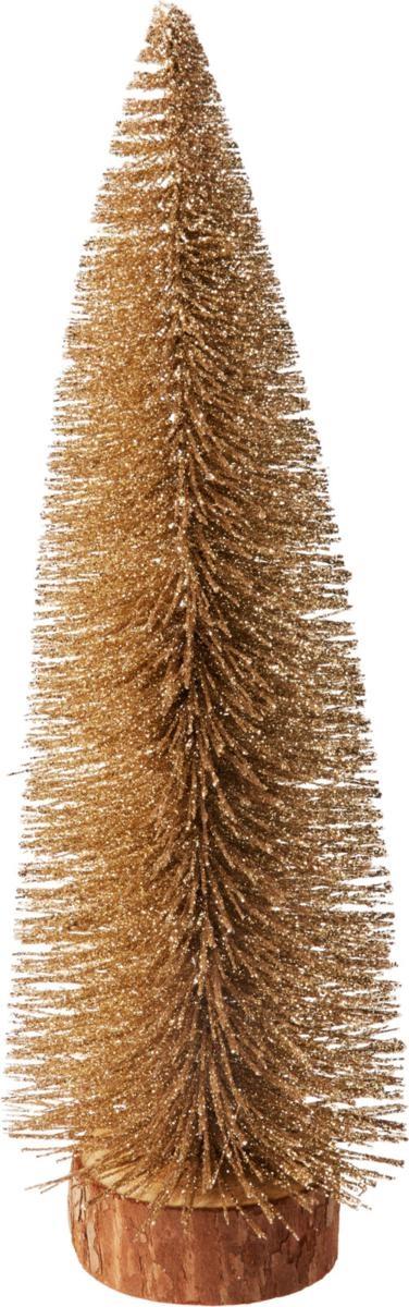 ALBERO ORO CON BASE IN LEGNO 35 CM
