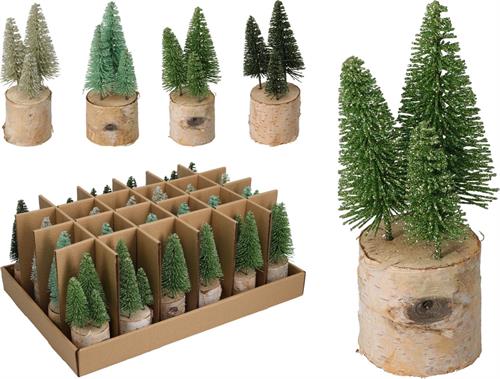 ALBERELLI SU BASE IN LEGNO 15CM ASSORTITO