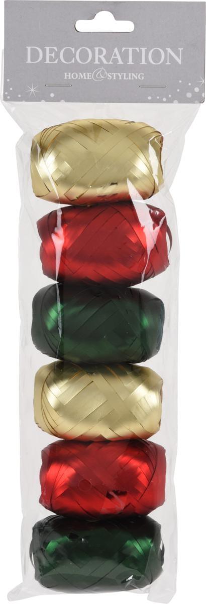 NASTRI CHIUDIPACCO ORO ROSSO VERDE 6 PZ 5MM X 10MT