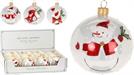 PALLINA DI NATALE IN VETRO BIANCA CON DECORO 8 CM ASSORTITA