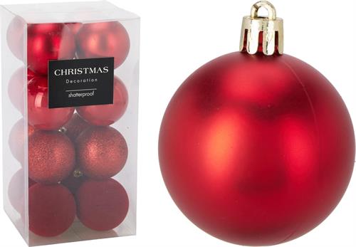 PALLINE DI NATALE ROSSE 16 PZ 6 CM